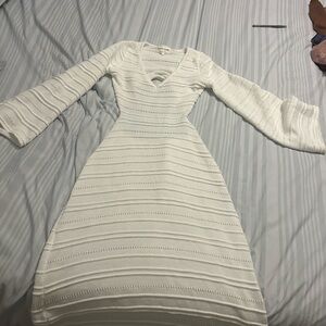 Selfie Leslie White Long Sleeve Dress